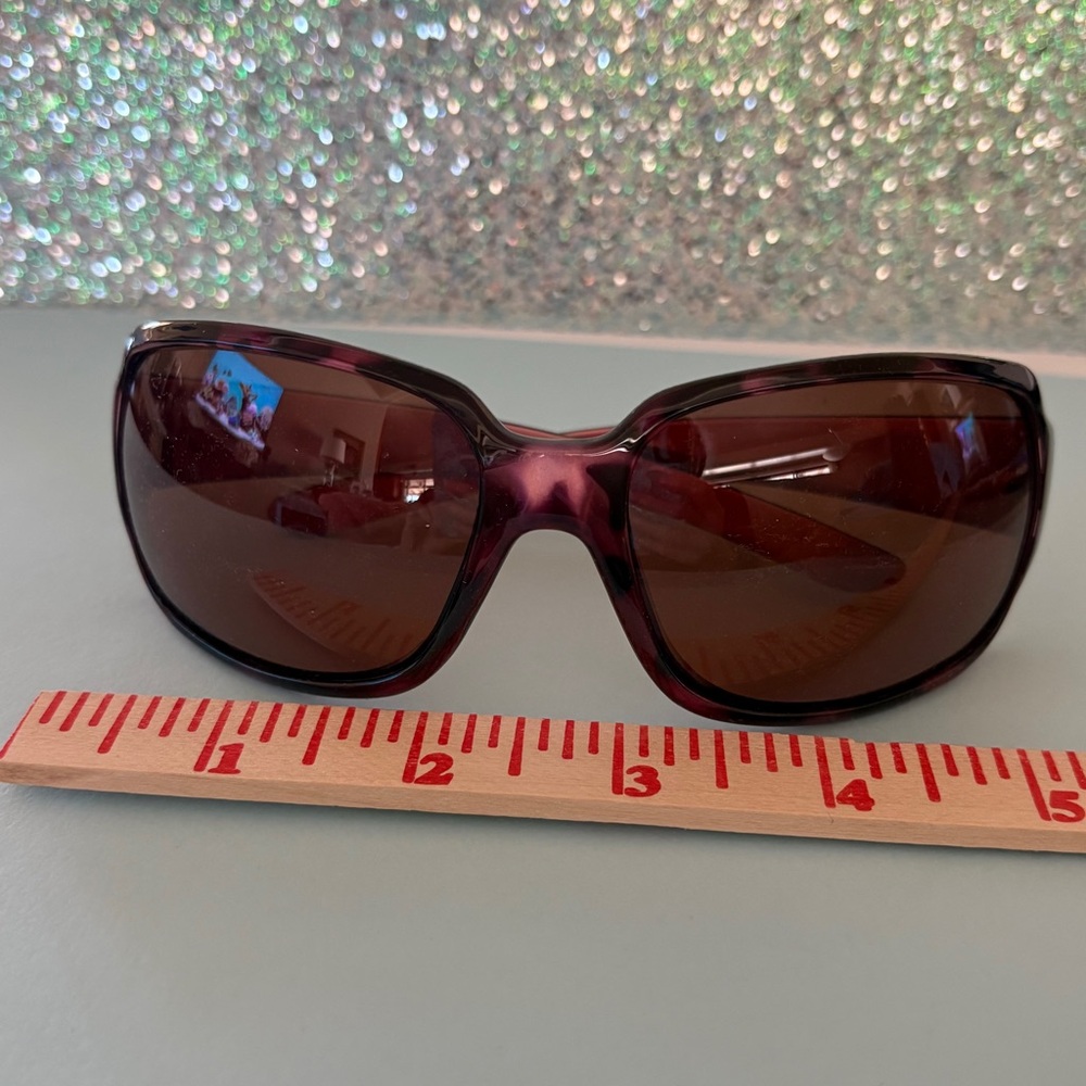 SUNCLOUD Cookie YS Purple and Black Tortoise Oversized Polarized Sunglasses - Picture 15 of 16